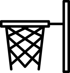 Basketball Basket Editable Svg Line Art, Free Vectors File
